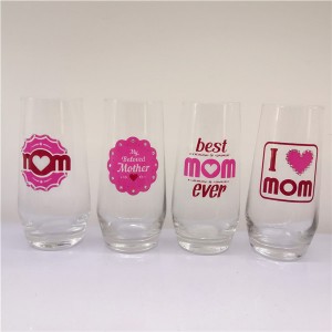 Set 4 Best Mom Ever Milk Glass