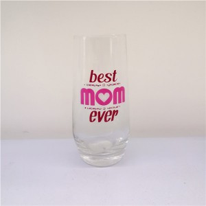 Set 4 Best Mom Ever Milk Glass