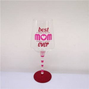 Set 4 Rhinestones Embelished Wine Glass for Mom