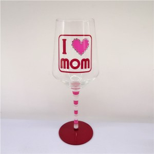 Set 4 Rhinestones Embelished Wine Glass for Mom