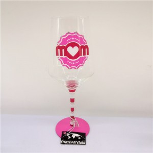 Set 4 Rhinestones Embelished Wine Glass for Mom