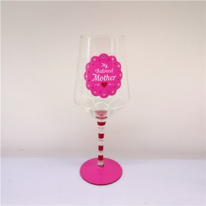 Set 4 Rhinestones Embelished Wine Glass for Mom