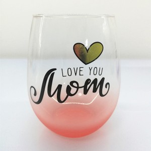 Mom Birthday Stemless Red Wine Glass