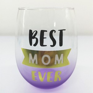 Mom Birthday Stemless Red Wine Glass