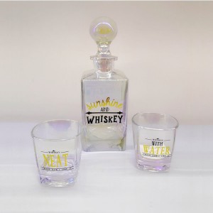 Chinese Manufacturer  Lead Free Glass Square Decanter with Ball Stopper