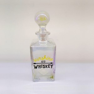 Chinese Manufacturer  Lead Free Glass Square Decanter with Ball Stopper