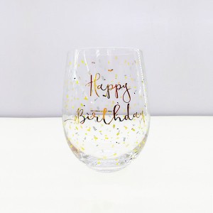 Happy Birthday 22 oz Stemless Wine Glass