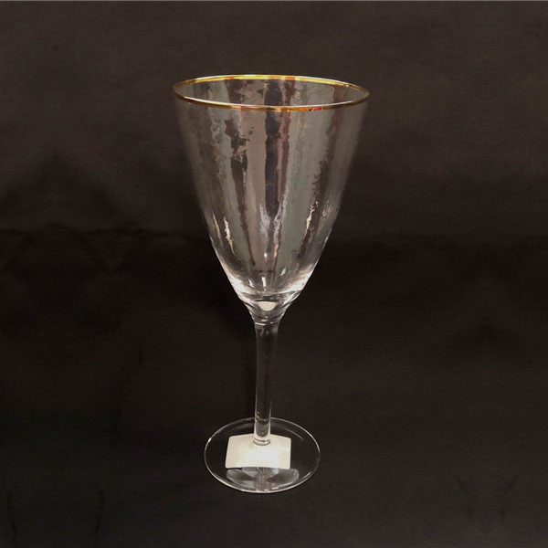 Gold Rimmed Hammer Eye Pattern Wine Glasses-Champagne Flutes-Hiball Glasses-Drinking Glasses-Ice-cream Bowls