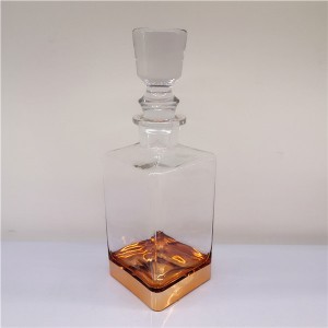 33.8 OZ Glass Square Decanter with Rocks Glass Set