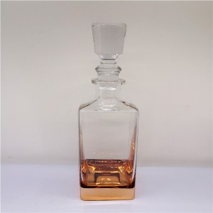 33.8 OZ Glass Square Decanter with Rocks Glass Set