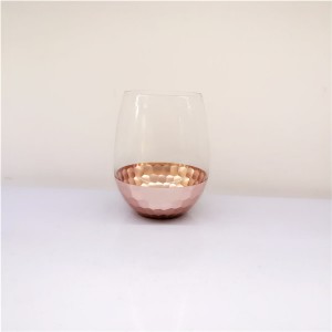 Engraved Stemless Glass with Electroplate Color Coating