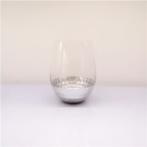 Engraved Stemless Glass with Electroplate Color Coating