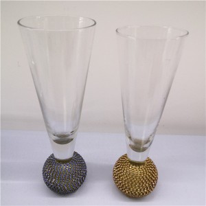 Stemless Champagne Flute with Rhinestone Ball Base