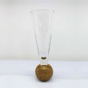 Stemless Champagne Flute with Rhinestone Ball Base