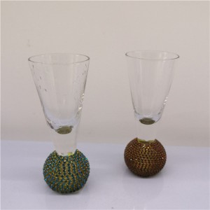 Glassware Elegant Clear Shot Glass with Luxury Diamond Ball Base