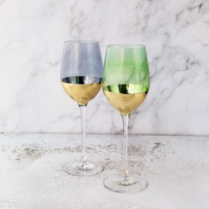 Stemless Wine Glass with Gold Bottom