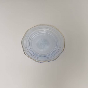 Sprayed Color +Gold Rim Glass Charger Plate Supplier