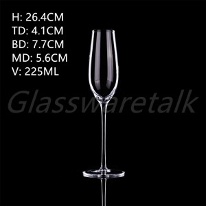 Quality Hand Made Glassware Champagne Flute Glass 225ML