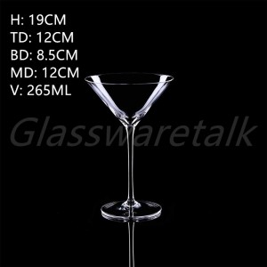 Clear Cocktail  Glass 265ml  Martini Glass