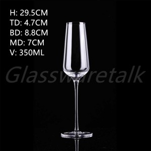 350ml Clear Champagne Glass In Hand Made
