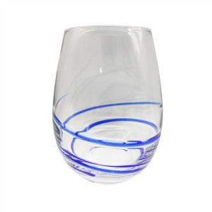 Factory Swirline Bule  Wine Glasses – Set of 5