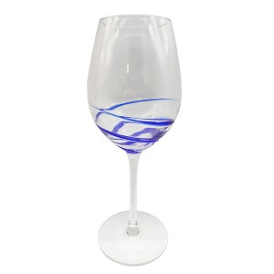 Factory Swirline Bule  Wine Glasses – Set of 5