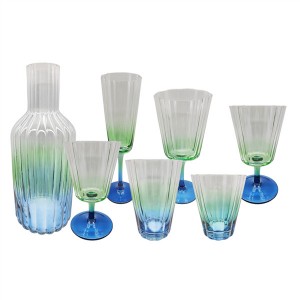 Wholesale Glass Ribbed Wine Glasses Sets