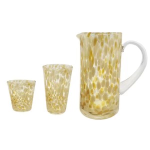 Mexican Hand Blown Glass Drinkware Set