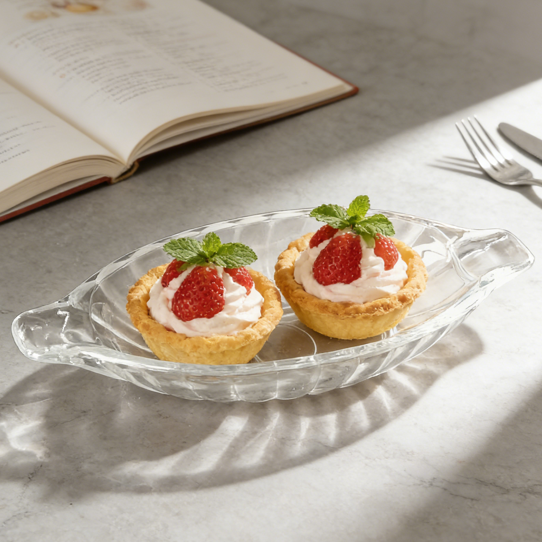 vintage crystal clear glass dishes, oval bowls for banana splits or ice cream sundaes Featured Image