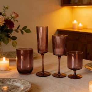 Ribbed Vertical Drinking Manufacturer & Supplier Glasses