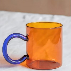 250ml colored glass material high borosilicate glass mug with handle | Glasswaretalk