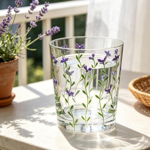 Colorful Decal Machine-Made Glass Cup