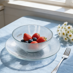 Buy+Sprayed Color Glass Plate And Bowl