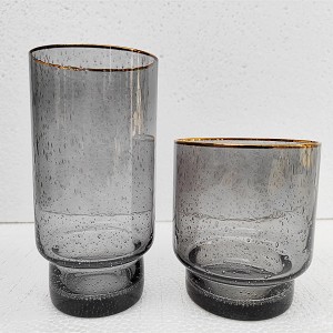 Gray Bubble Pattern Glassware Set