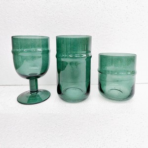 Green Water Bubble Drinking Glass Set