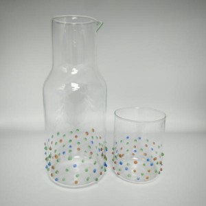 Colorful Confetti Polka Dot Glass Carafe and Tumbler Set | Glasswaretalk