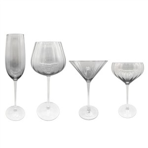 China Grey Vertical Stripes Red Wine Glass Suppliers