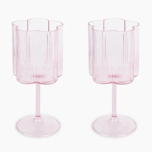 Pink Flower Shaped Wine Glass Featured Image