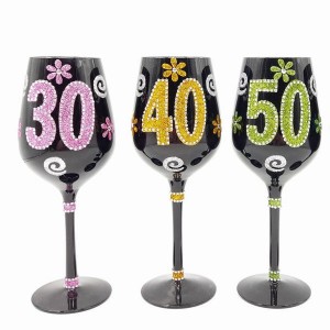 Glitter-Coating Glass Wine Glasses
