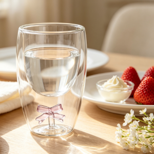 Double-wall glass tumbler