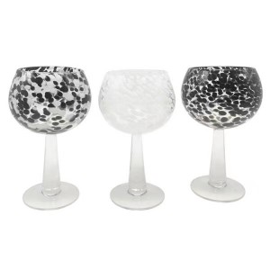 Tag Black White Confetti Gin Glass Collection