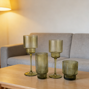 RIBBED GLASS SETS  EXPORTER IN CHINA