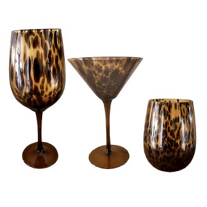 Handmade Amber Wine Glasses Set