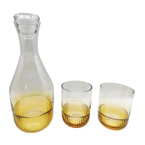Amber Glass Jar With Tumbler Sets Tableware