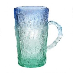 350ml Blue-green Drinking Glass with Handle