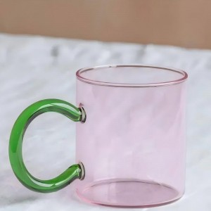 250ml colored glass material high borosilicate glass mug with handle | Glasswaretalk